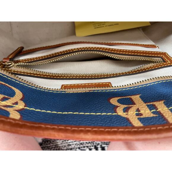 Dooney & Burke Monogram Large Tote Blue Style #: BMONO1965 leather purse - Picture 10 of 11